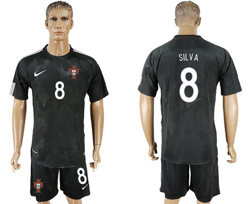 Portugal #8 Silva Away Soccer Country Jersey